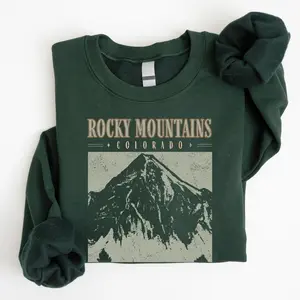 Colorado Sweatshirt, Rocky Mountains Sweatshirt, Colorado Rockies Sweatshirt, Retro Sweatshirt, Colorado Mountains Hiking Crewneck Sweaters Classic