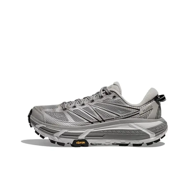 Silver Gray Breathable Mesh Trekking Sneakers Unisex Deep Tread Non Slip Outsole Shock Absorbing All Day Comfort For Outdoor Hiking Casual Streetwear