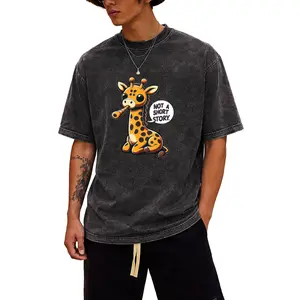 Funny Giraffe Print Loose Cotton T-Shirt – Ideal Comfortable Gift Tee