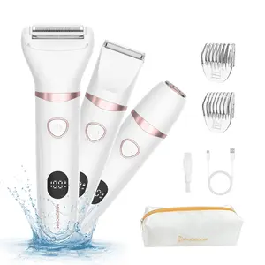 MAXROOM 3-in-1 Body Hair Trimmer for Women, 10-Minute for Full-Body Hair Removal, Painless Trimming for Bikini, Face, Underarms, Legs, IPX6 Waterproof&Easy Cleaning, Ceramic Blade, Gifts for Her