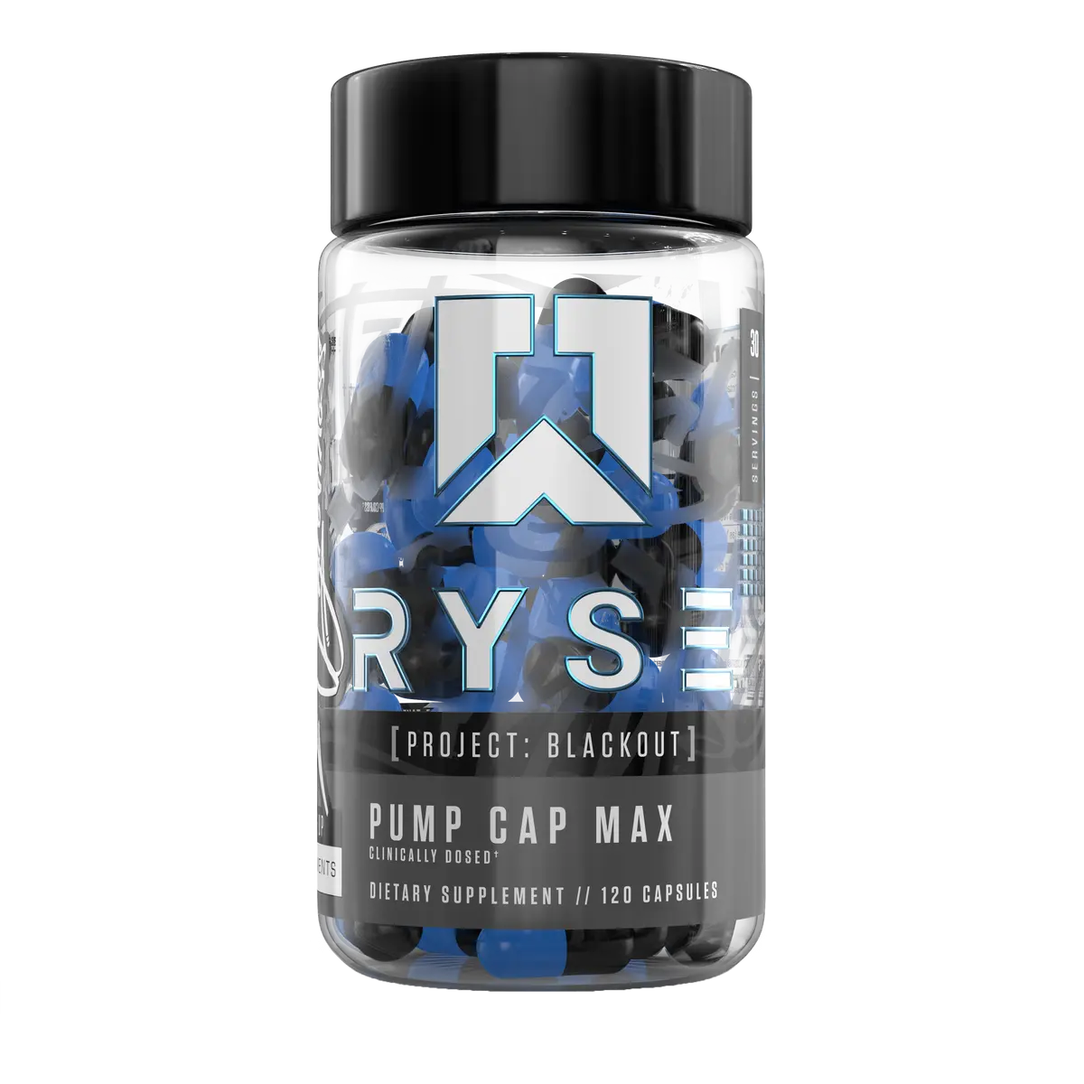 RYSE Up Supplements Project Blackout Pump Cap Max - Stimulant Free Pump Formula  (120 Capsules)
