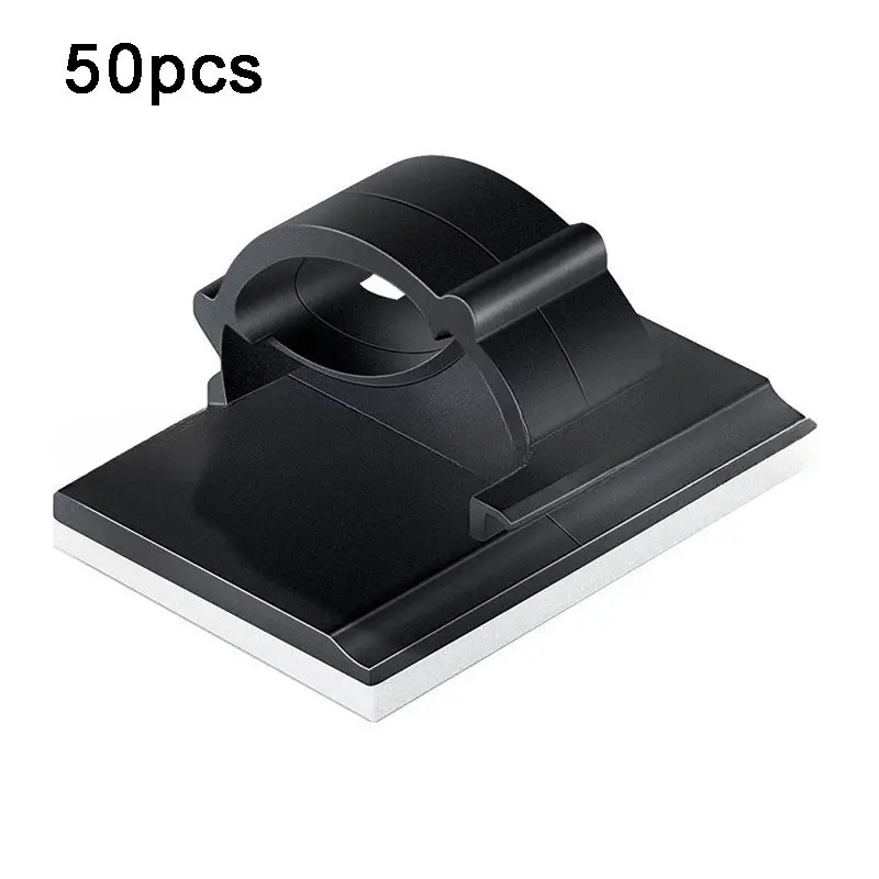 Self Adhesive Cable Clip, 50pcs Wire Management Cable Holder Clamp, Extension Cable Holder, Desktop Cable Holder, Desk Cable Organizer, Portable Cable Tie Holder for Car, Office & Home, Cord Holders for Cables, Cord Organizer, Desk Accessories