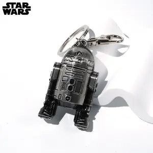 1PC Star Wars Officially Licensed Star Wars R2-D2 Keychain Key Pendant Fashion Trend Personalized Backpack Car Key Metal Key Ring Superior Sense Creative Decorations Desktop Ornaments Christmas Anniversary Birthday Gift