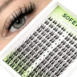 Manga Lash Clusters Wispy Cluster Lashes Fairy Eyelash Clusters CC Curvature DIY Lash Extension 8-16mm Wet-Look Spiky Anime Lashes Cluster 0.03mm Invisible Lash Band Cluster Eyelash Extension