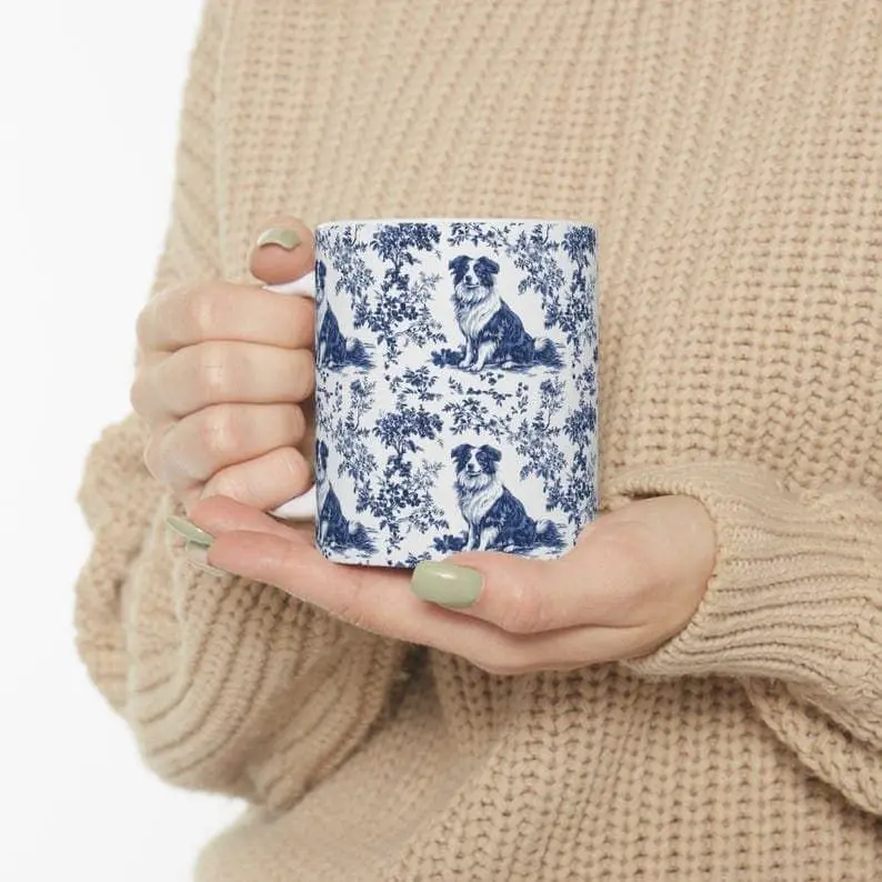 [Sale off up to 50%] Australian Shepherd French Toile De Jout Mug, Australian Shepherd Mug, Aussie, Australian Shepherd Gift, Aussie mom, Dg mom mug, 11oz & 15oz ceramic mug