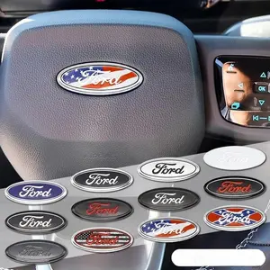 58mm Car Steering Wheel Badge Cover Sticker, Decorative Accessory for Ford Escape Focus Fusion Fiesta Mondeo Mk2/3, Auto Interior Decal, Car Accessories