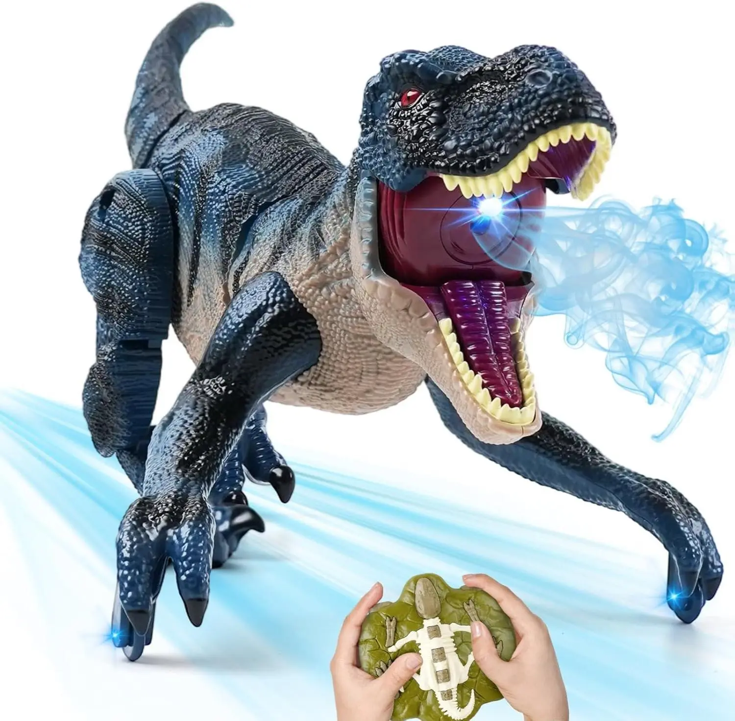 2.4GHz Remote Control Walking Dinosaur Toy for Kids - Birthday Gifts for Boys Ages 3-5 5-7 8-12, Interactive Dino with Roaring Sound, Cool Lights & Mist Spray indoraptor  figure