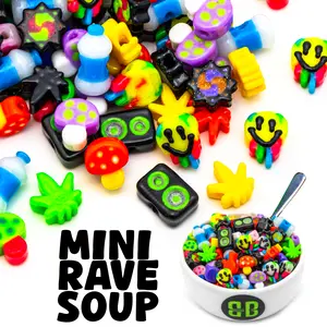 Mini Rave Bead Soup - Random Mix of Mini Rave & Festival Themed Plastic Beads by Weight (18+)