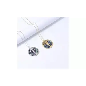 Tree of Life Natural Abalone Shell Pendant Necklace