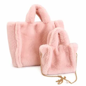 2026 Fashion Women’s Faux Fur Tote Bag, Large Capacity Soft Plush Shoulder Bag, Fluffy Top Handle Handbag, Casual Crossbody Bag for Daily Use & Travel summerwins,summerwins, Bag Women's Handbags, Extra-Large Women's Handbags
