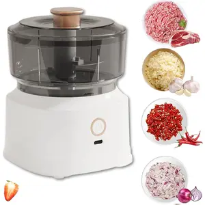 Electric Garlic Chopper & Food Chopper - 350ML USB Rechargeable Cordless Blender for Onion, Pepper, Meat & More| Vegetable Processor, Mincer & Puree Maker| Easy One-Touch Operation - White