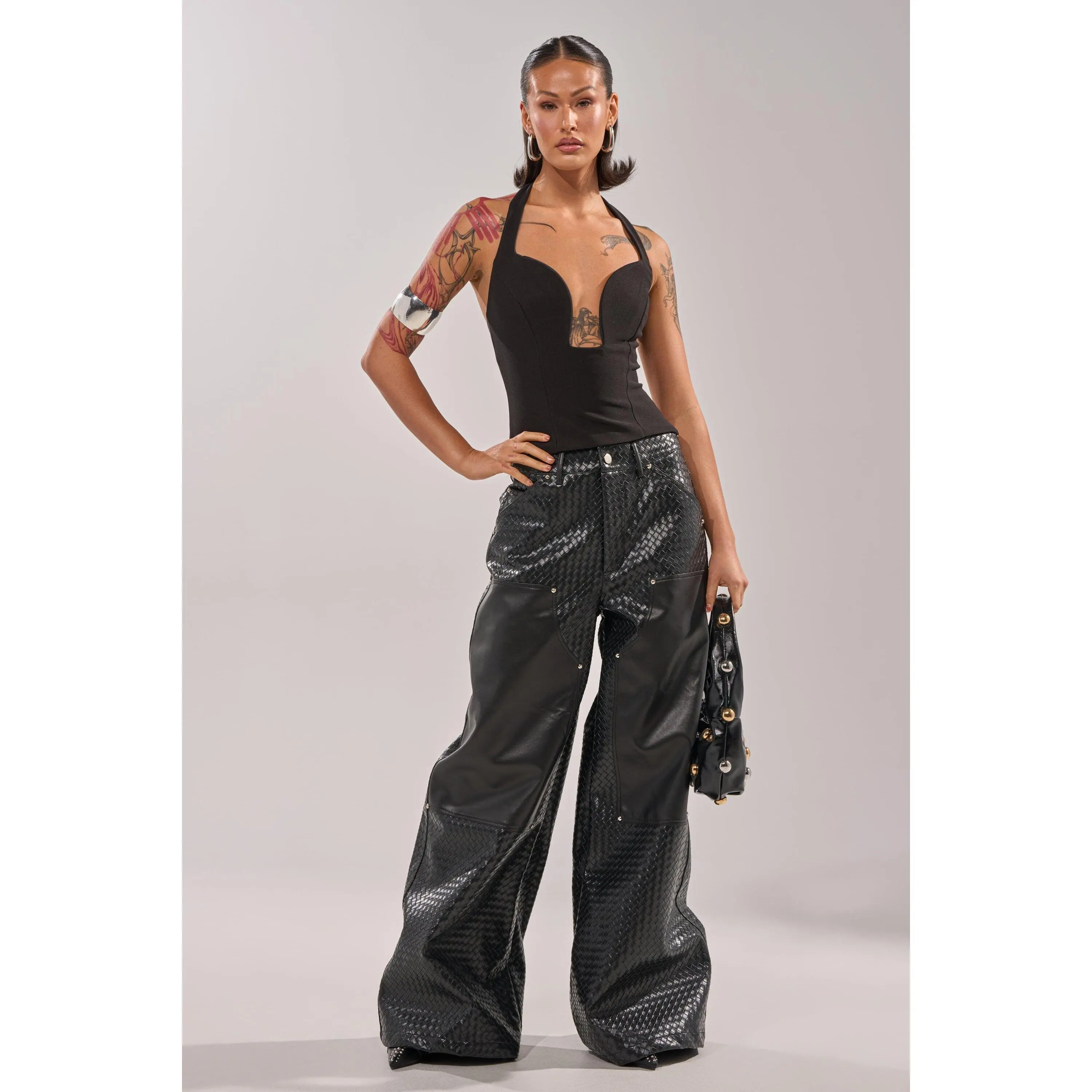 WILD TEXTURED FAUX LEATHER PANT