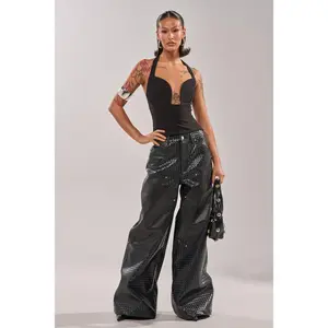 WILD TEXTURED FAUX LEATHER PANT