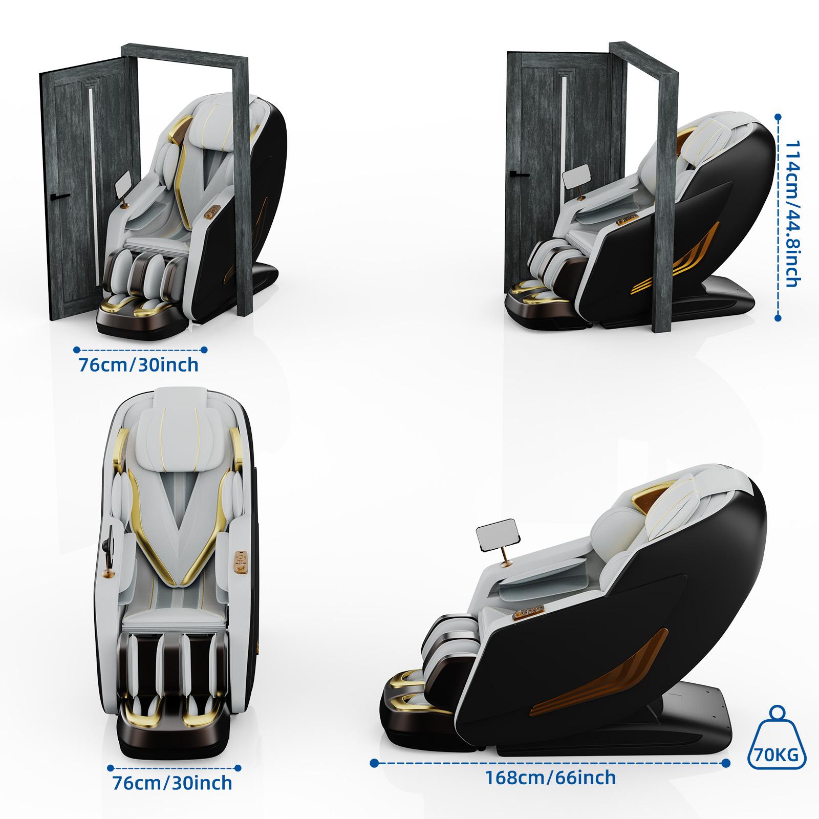 4D Full Body Massage Chair, Zero Gravity SL-Type Rail Shiatsu Massage Chair, with core heating function, body scanning function, deep yoga stretching, airbags, heating function, foot rollers, and high-end touchscreen. Bluetooth Gift 4D Full Body Massage Chair, Zero Gravity SL-Type Rail Shiatsu Massage Chair, with core heating function, body scanning function, deep yoga stretching, airbags, heating function, foot rollers, and high-end touchscreen. Bluetooth Gift