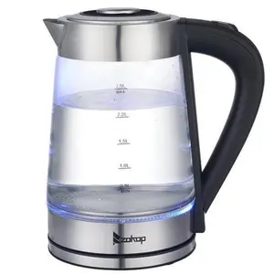 ZOKOP 110V 1100W 2.5L Electric Kettle with Blue Glass, High-grade stainless steel, Auto Shut-Off, Boil Dry and Overheat Protection, Ergonomic Handle, Easy to Open Lid, Ideal for Home, Office, and Dorms,