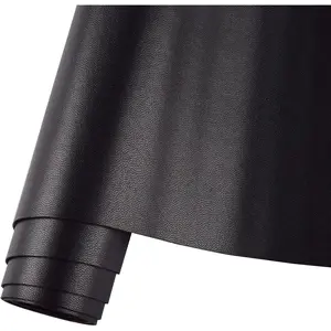 Smooth Solid Color Black Faux Leather 12"X53"(30cmX135cm),Faux Leather Sheets Roll Very Suitable for Making Crafts, Leather Earrings, Bows,Sewing (Black) Faux Leather Roll for Crafts