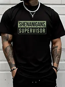 100% Cotton Unisex Shenanigans Supervisor T-Shirt Suitable For All Seasons