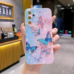 for Compatiable with Samsung Galaxy A16 A06 A15 A05 A25 A35 A55 A14 A24 A34 A54 A33 A53 A73 A32 A52S A72 Luxury Butterfly Cover Full Len Protective Cellphone Smartphone Case Protection Casing