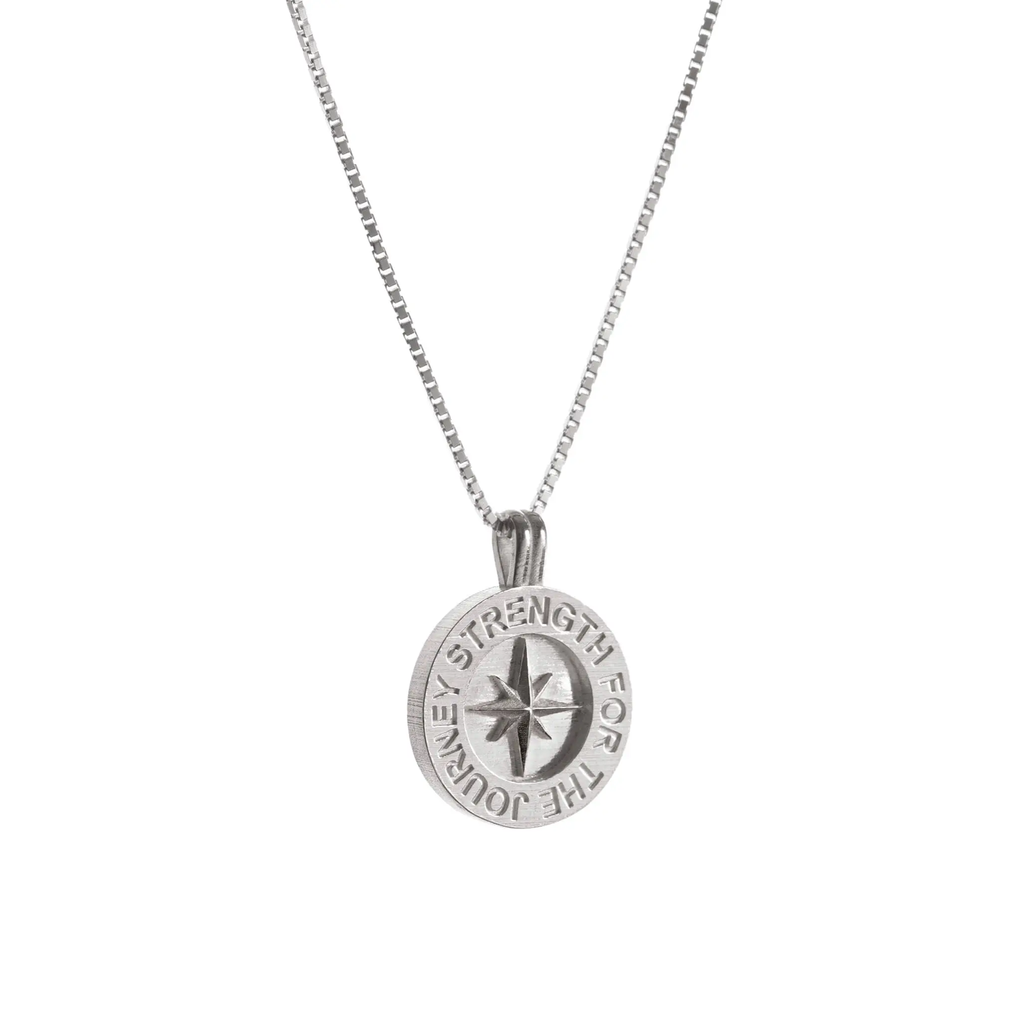 Hope Silver Traveling Pendant with Digital Story Log - Strength for the Journey Necklace for Daily Reminders