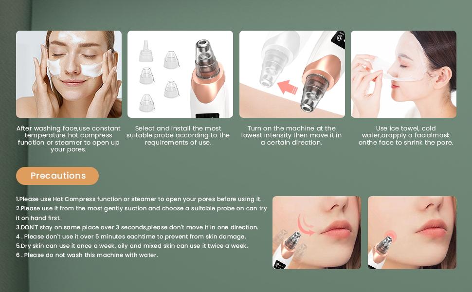 Blackhead Remover Pore Vacuum, Electric Facial Pore Cleaner with 5 Suction Power & 5 Probes, USB Rechargeable Blackhead Vacuum Kit, Acne Extractor Tool for Adults Blackhead Remover Pore Vacuum, Electric Facial Pore Cleaner with 5 Suction Power & 5 Probes, USB Rechargeable Blackhead Vacuum Kit, Acne Extractor Tool for Adults