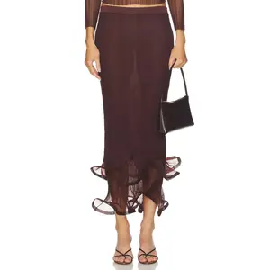 SIMKHAI Kelso Skirt in Mahogany