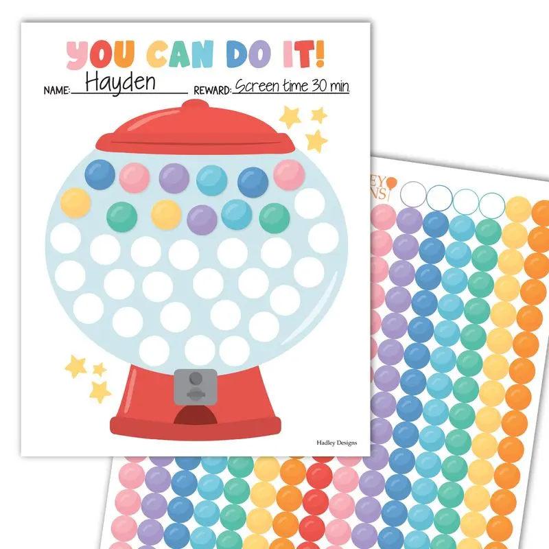 Hadley Designs Incentive Charts for Kids Behavior Reward - Classroom Sticker Chart Set with 1,008 Stickers, Multiple Designs