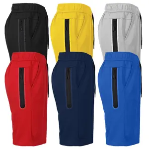 Men's 5 Pack Tech Fleece Performance Shorts With Heat Seal Zipper Pocket (Sizes, S-2XL)