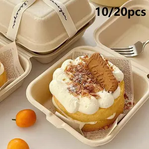 10/20 Count Bento Cake Boxes, Burger Boxes, Dessert Takeout Containers, Picnic Camping Boxes, Western Food Packaging Boxes