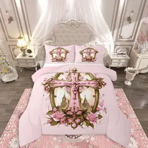 Feelyou Floral Print Bedding Sheets Set - Patriotic Rose Design, Breathable Polyester Fiber, Multi-Size, Travel-Ready, All-Season Soft Floral Print Blanket for Girls' Bedroom Decor