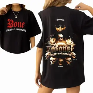 Eazy E Bone Thugs N Harmony Graphic Fashion Shirt- Vintage Casual Fashion Graphic Tee - 100% Cotton Unisex Printed T-shirt - Hip hop Shirts O