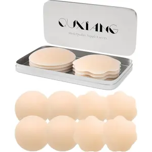 4 Pairs Pasties Women Nipple Covers Reusable Adhesive Silicone Nippleless Covers Bra for Dress