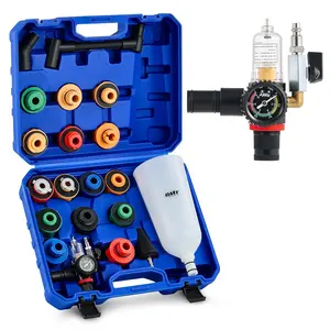 23 count Oil Funnel Set, 2.2 qt Funnel for Engine Oil Change with 15 Adapters Funnel Necks & Angled Extension Air Filter Regulator, Oil Filler Funnel Kit Compatible with Toyota Ford More