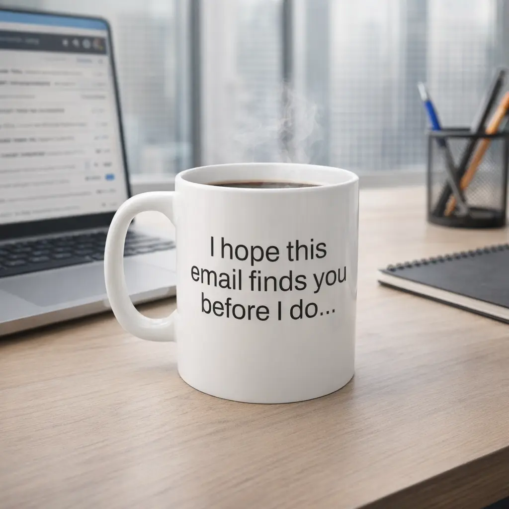 I Hope This Email Finds You Before I Do Mug  Funny Office Coffee Mug,  Sarcastic Work