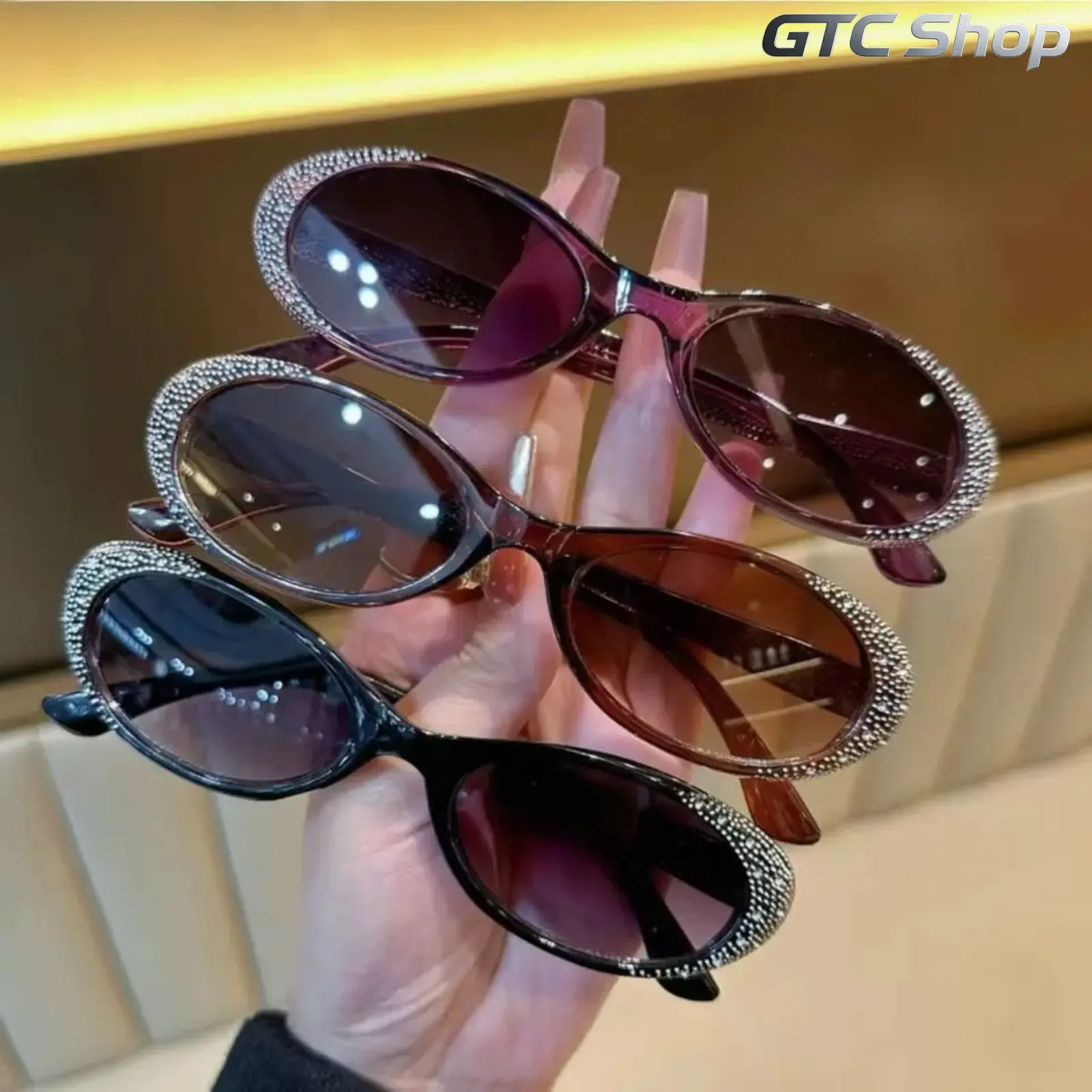 3-Pack Women's Rhinestone Cat-Eye Sunglasses, Luxury UV400 Statement Eyewear, Sparkling Rhinestone Frame for Daily Outings Events Photoshoots Casual Glam Nightlife