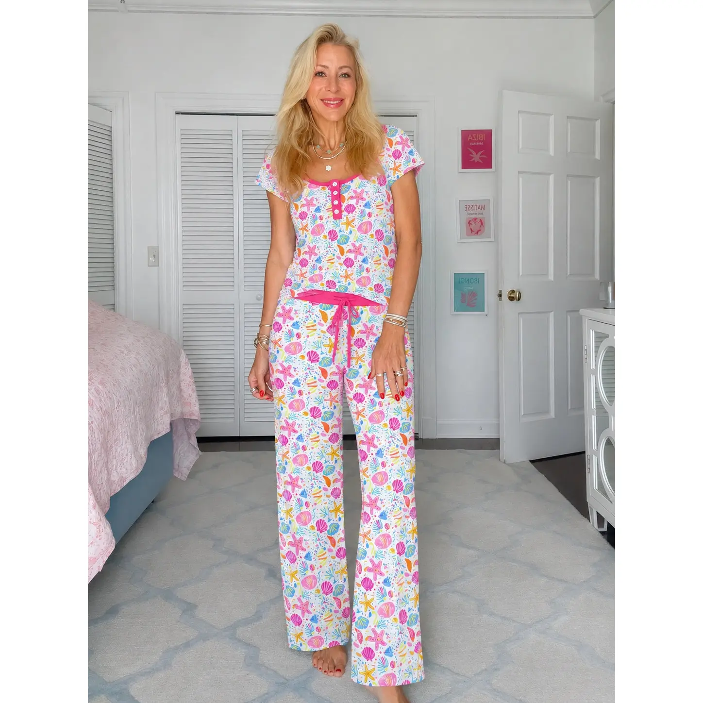 Seaside Summer Wide Leg Pajama Set