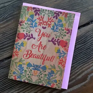 You Are Beautiful Wood Card