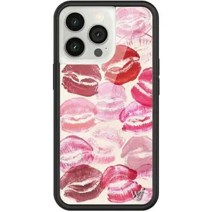 Wildflower Cases - Kensington Case, Compatible with Apple iPhone 13 Pro | Lipstains, Red, Pink, White, Collab, Trendy - Protective Black Bumper, 4ft Drop Test Certified, Women Owned Small Business