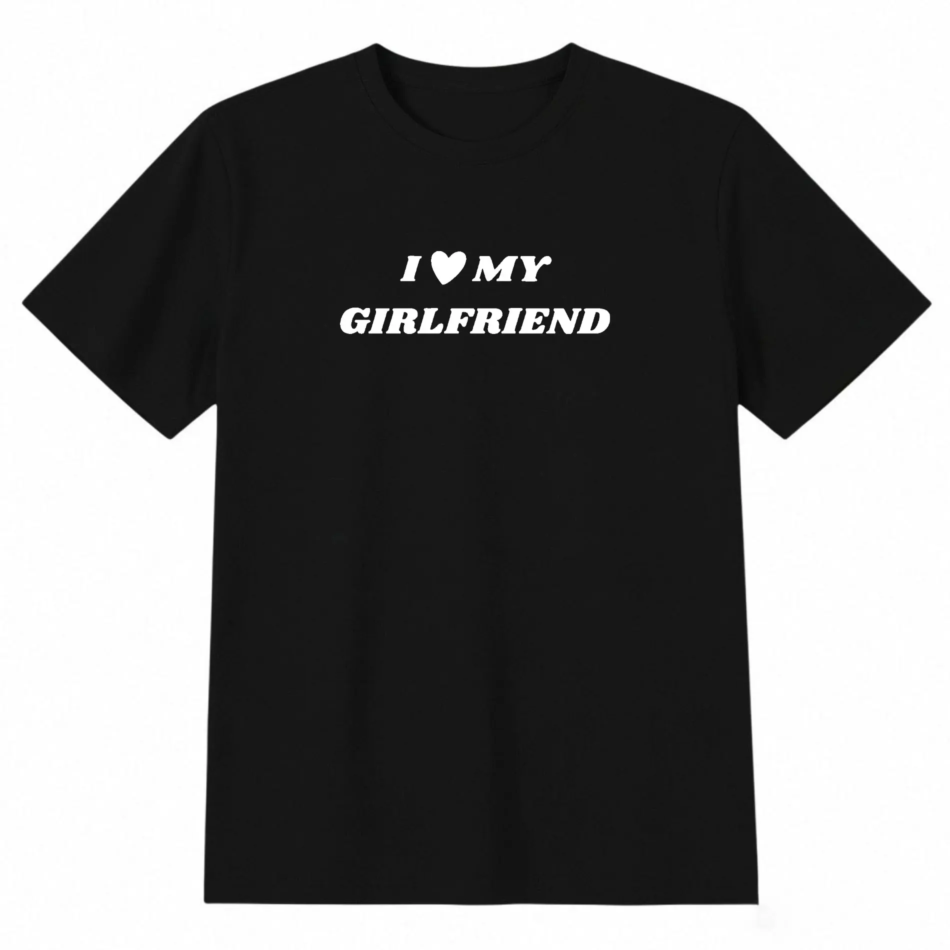 I love my girlfriend t-shirt, Gift For Him, Gift For Her, I love Shirt, I heart shirt, Menswear Crewneck Classic Tee Casual Collar