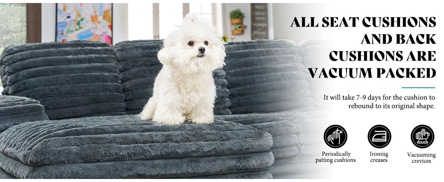 【Ships in 2 Boxes】AMERLIFE 112 Inch Oversized Couch for Living Room, U Shaped Sofa with Storage Chaise, Sectional Sofa Seater with Type-C & USB Ports,  Interior High-density Foam, Comfy & Durable, Modern Home Design