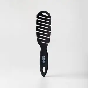 MINI MAGIC BRUSH BLACK - Curved & Flexible Hairbrush for Shine and Gentle Detangling