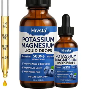 Potassium Magnesium Liquid Drops Supplement with Potassium, Magnesium,Calcium, Vitamin D3, Zinc, for Leg Cramps, Energy, Metabolism, for Adult and Kid,Sugar Free
