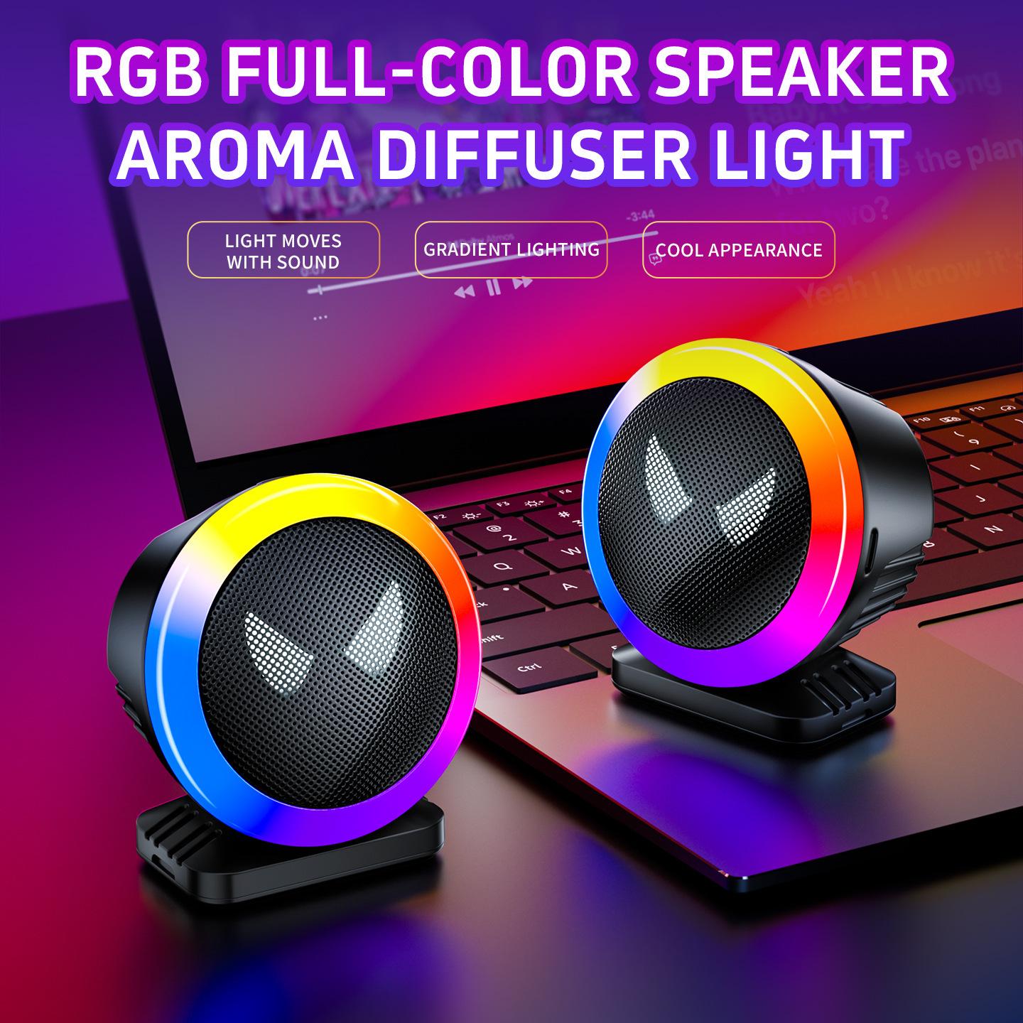 RGB Music Sync LED Light Bar, Sound Activated Ambient Lighting with Smart Voice Pickup, Full Color Visualizer for Car Interior, Desktop, Party & Home Theater, Built-in Aroma Sheet with Fresh Ocean or Classic Cologne (Single Scent Included)