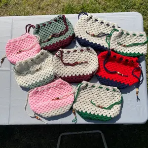 Crochet Drawstring Sack for Everyday Use