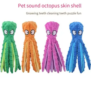 Pet Plush Toy Octopus Leather Phone Case Dog Educational Bite-Resistant Vocalization Toys Octopus Dogs And Cats Supplies
