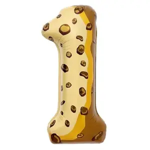 Chocolate Chip Cookie Number 1 Balloon- 40 Inch Foil Mylar Balloon for Milk and Cookies 1st Birthday Cookie First Birthday Decorations