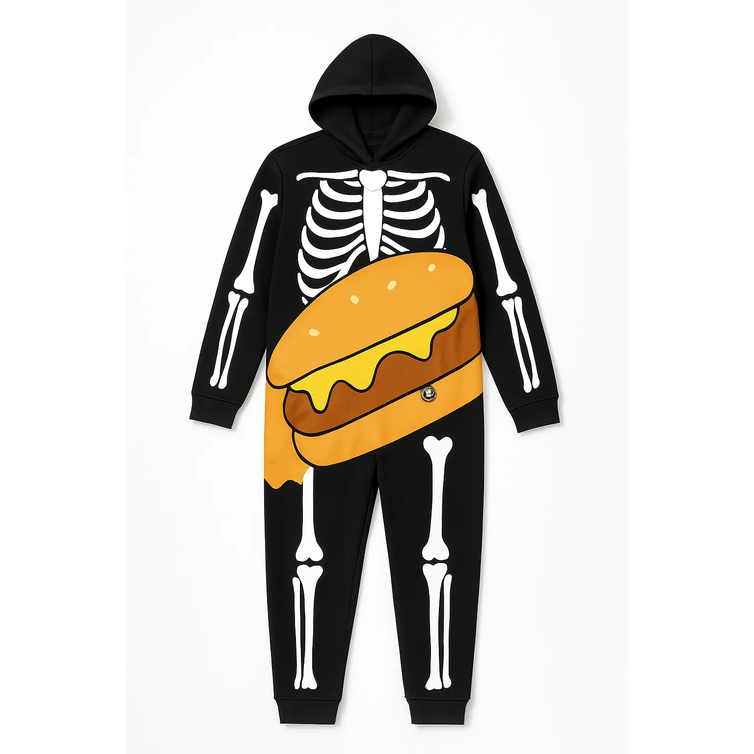 Men's Humorous Skeleton Slider Halloween Costume (Size: Medium 40-42)