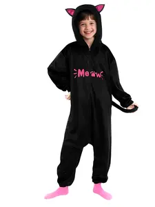 Unisex Leopard & Meow Cat Onesie - Hooded 3D Animal Pajama Costume for Halloween, Cosplay & Sleepwear