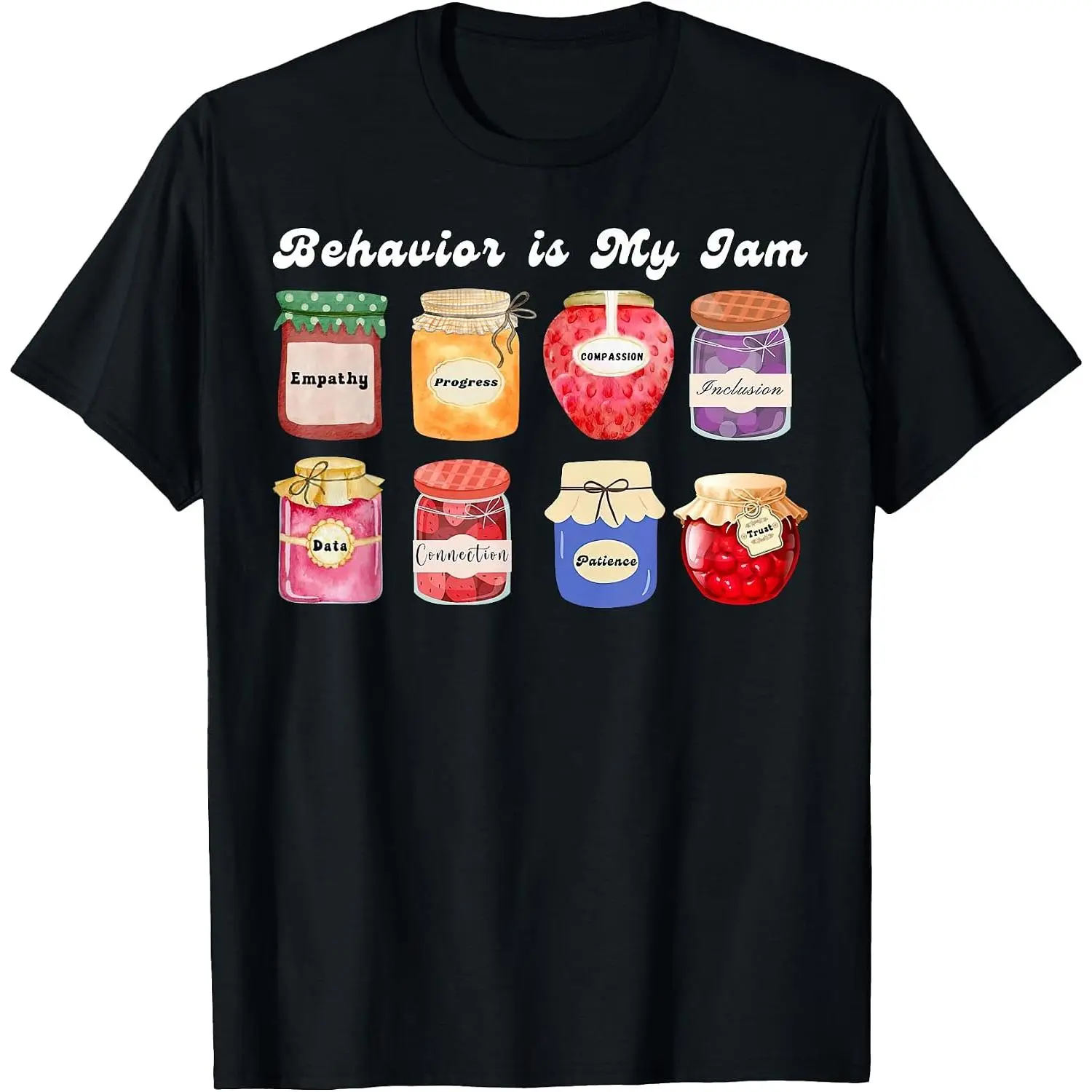 Retro Behavior is My Jam ABA RBT Therapist Behavior Analyst T-Shirt Crewneck Cotton