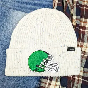 GREEN Football Helmet Hat/Pocket Chenille Patch