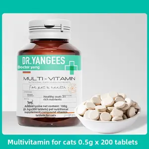 200 Tablets of Multivitamin for Cats and Dogs, Boosts Immunity and Protects Vision, Pet Health Supplement